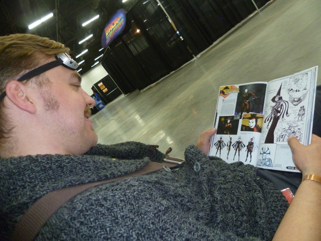 Shawn whipping out the ReBoot concept art book to flip through the whole thing before we even got home.